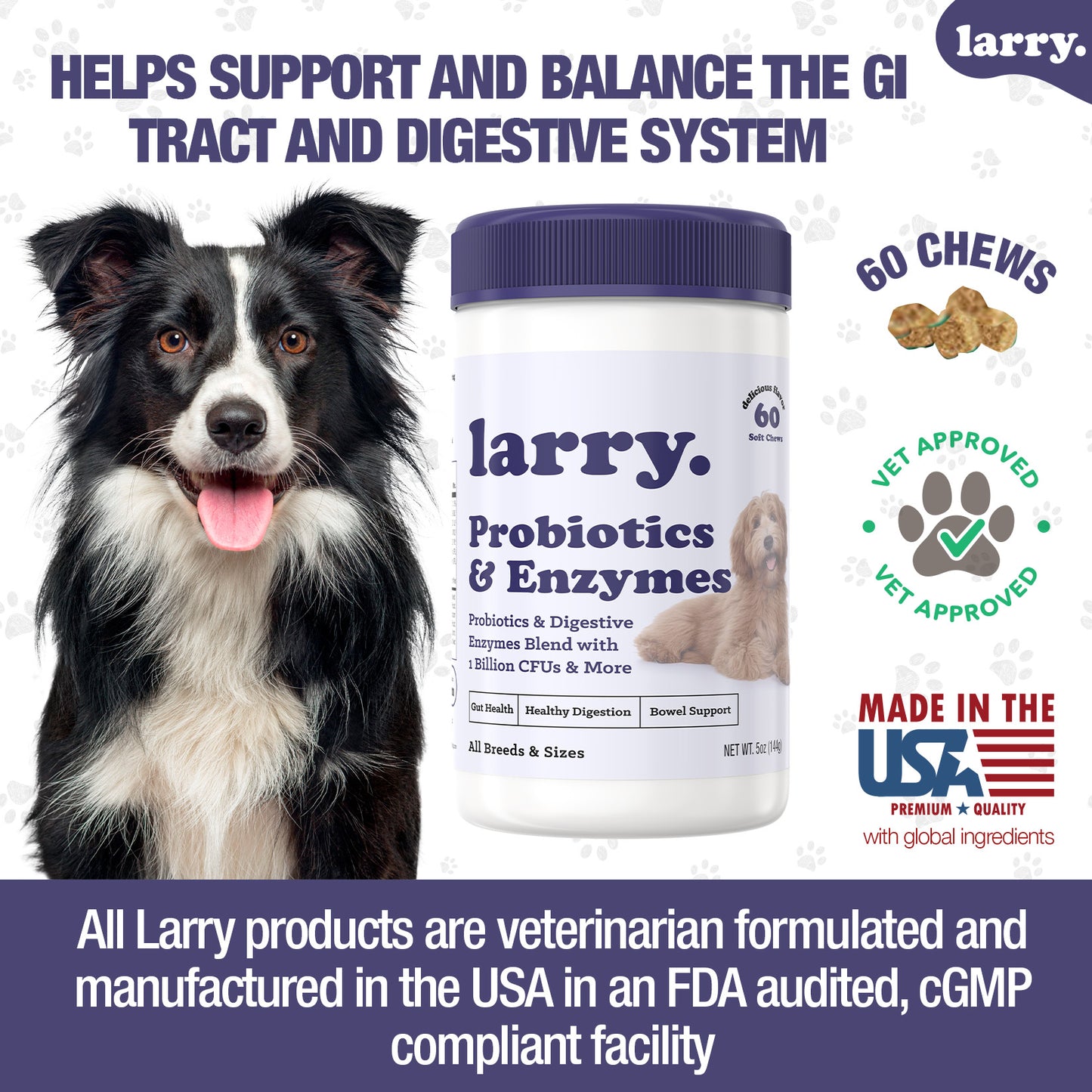 Larry Advanced Probiotics and Digestive Enzyme Chews